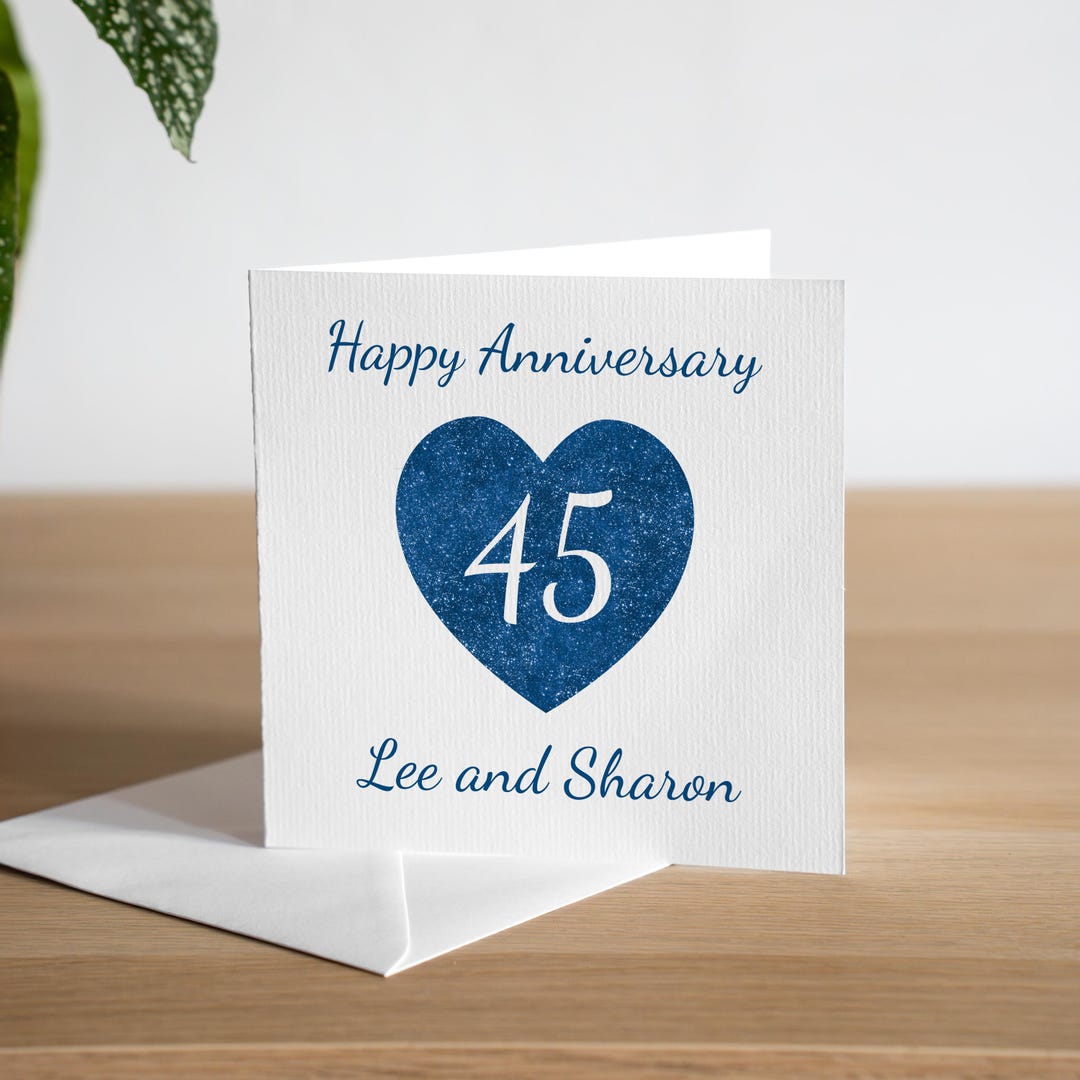 Personalised Sapphire 45th Wedding Anniversary Card Handmade 45th ...