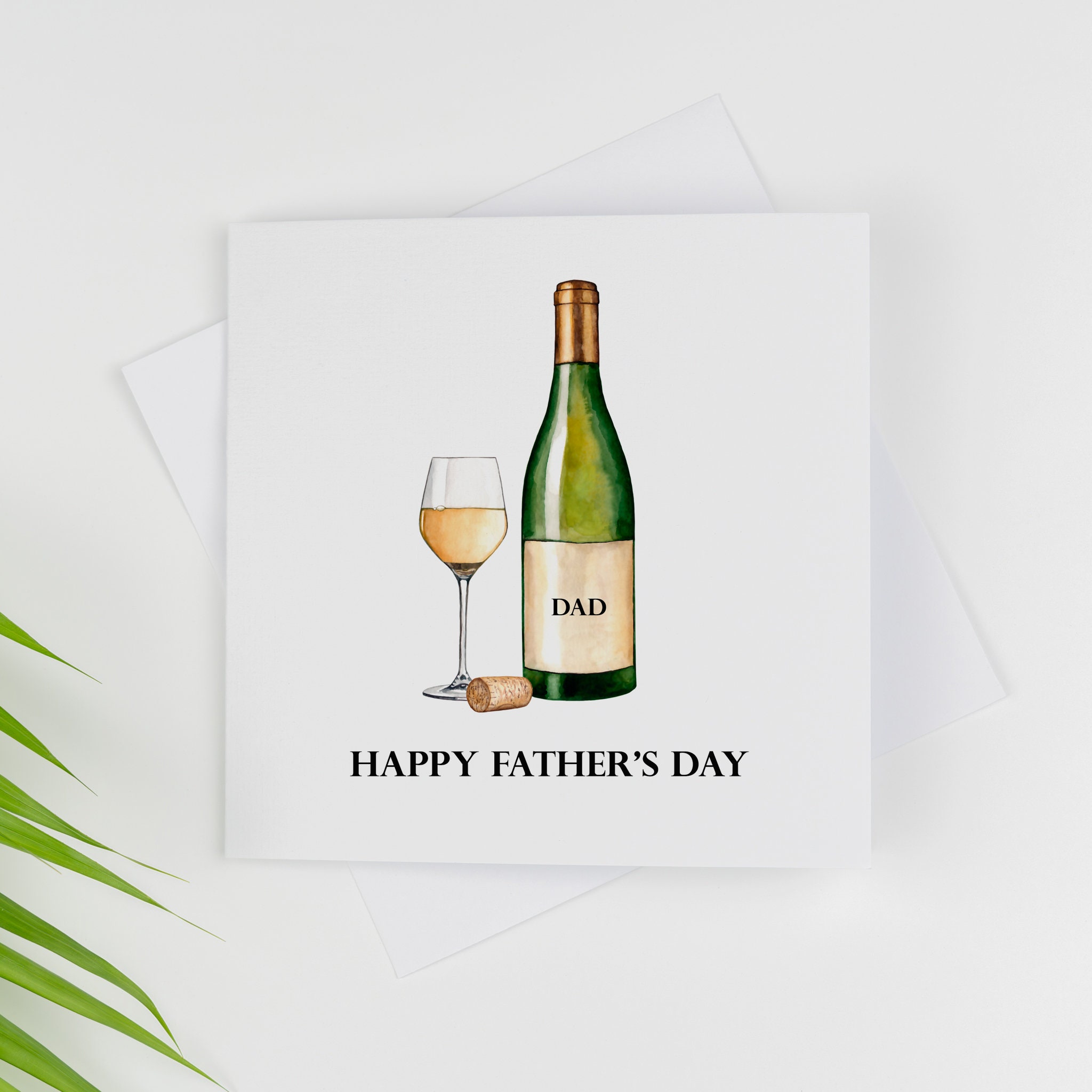 Biglietto di auguri per la festa del papà con vino rosso