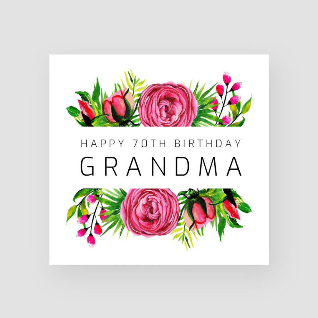 Personalised Flower 70th Birthday Card - Mum 70th Birthday Card ...