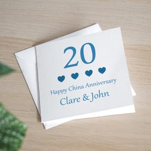 Carte d'anniversaire personnalisée 20e anniversaire de la Chine Carte d'anniversaire de mariage 20 ans Anniversaire de mariage Anniversaire de mari Anniversaire d'une femme Cadeau pour couple