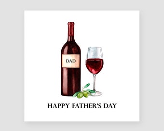 Red Wine Fathers Day Card For Dad Alcohol Fathers Day Card Step Dad Merlot Fathers Day Gifts Traditional Fathers Day Card Grandad Handmade