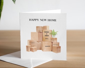 Personalised New Home Card - Personalised New House Gift - Happy New Home Card - Moving House Card - Housewarming Card - 1st House Card