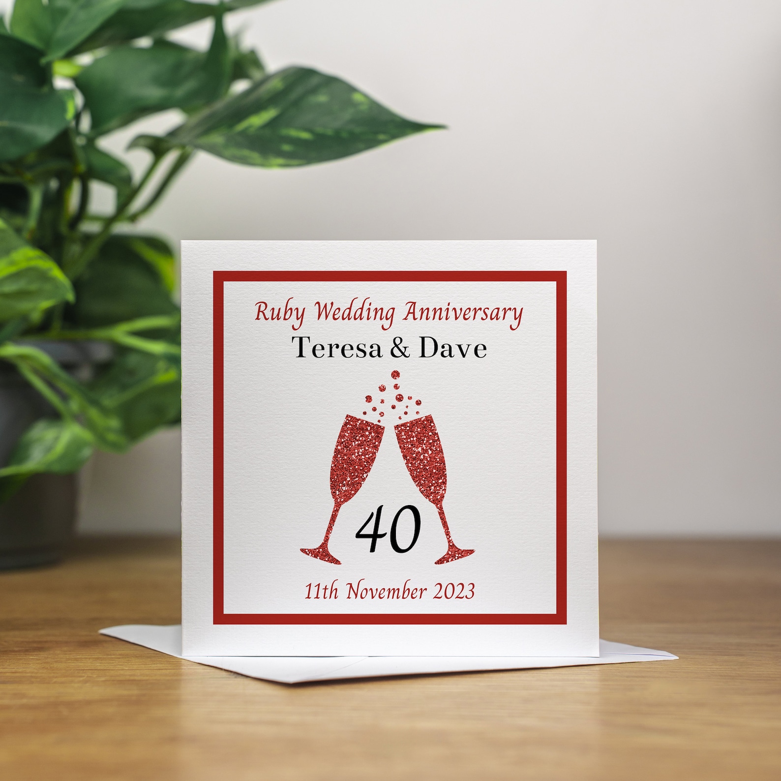 Personalised 40th Wedding Anniversary Card - Ruby Anniversary Card ...