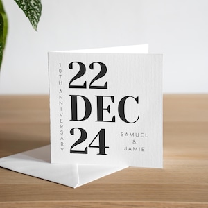 Carte personnalisée pour le 10e anniversaire de la femme, carte d'anniversaire en étain pour femme