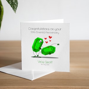Biglietto personalizzato per il 55° anniversario, biglietto per l'anniversario del marito, biglietto per l'anniversario di smeraldo, regalo per il 55° anniversario di matrimonio della moglie, biglietto per il 55° anniversario di matrimonio per lui