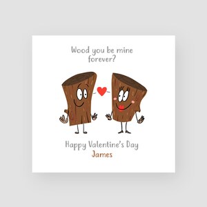 Personalizzato divertente San Valentino carta di giorno-legno si essere miniera per sempre-per lui/lei-marito/moglie-fidanzato/fidanzata-fiance/fidanzata