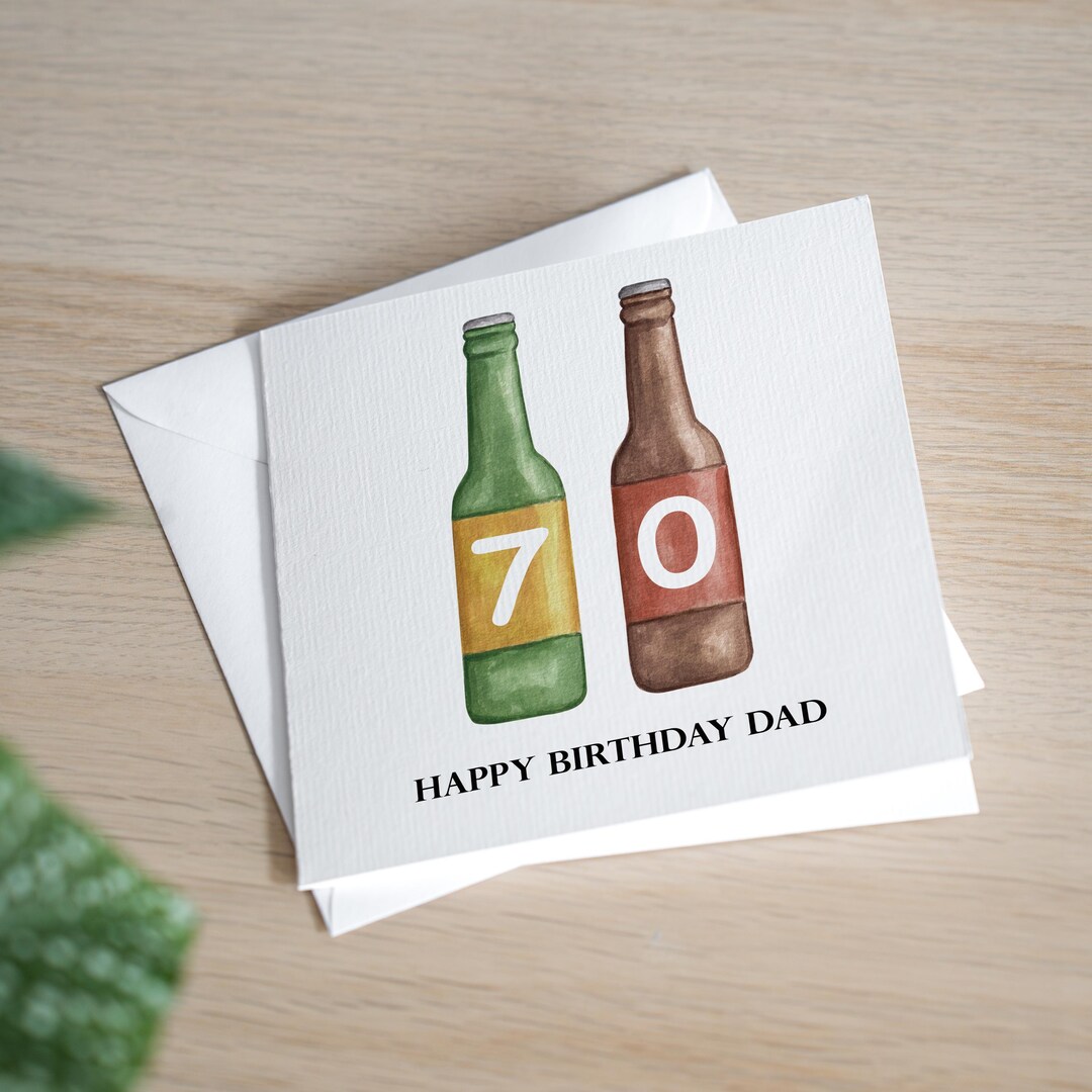 Personalised 70th Birthday Card for Beer Lover - Age 70 Birthday Card ...