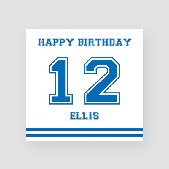 Personalised 12th Birthday Card Twelfth Birthday Card Age Etsy