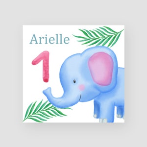 Biglietto di compleanno personalizzato 1st Birthday Card - Primo Biglietto compleanno - Età 1 - Elefante - Biglietto compleanno per bambini - Per i bambini - Per lui / Lei