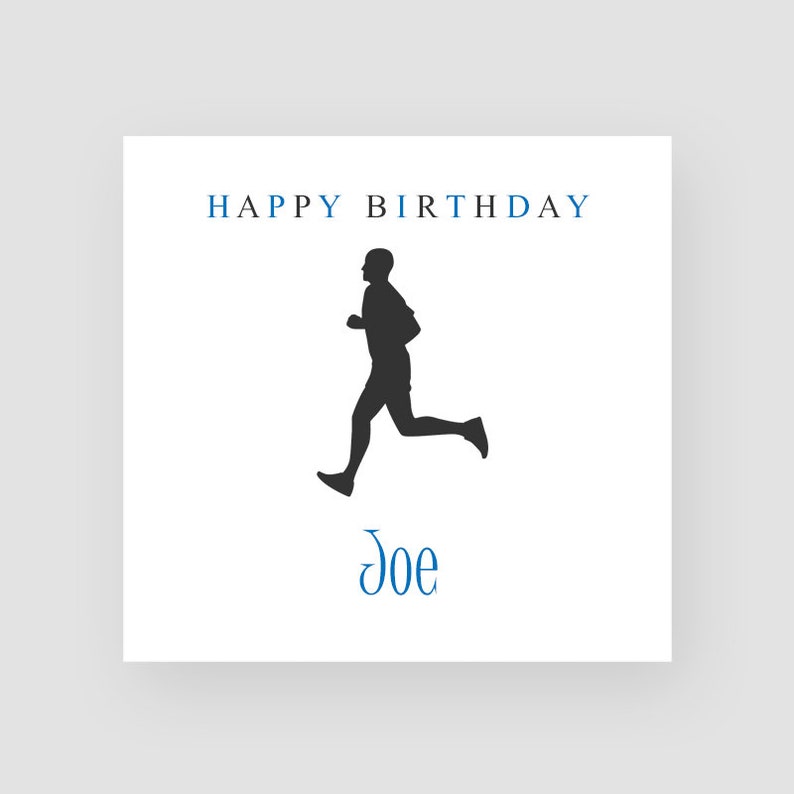 Personalised Runner Birthday Card for Him Sport Birthday Etsy UK