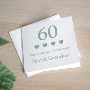 Carte 60e anniversaire personnalisée Carte d'anniversaire en diamant Carte du soixantième anniversaire de mariage en diamant Cadeau d'anniversaire de mariage en diamant Cadeau pour les mariés de 60 ans