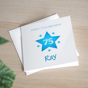 Personalised 75th Birthday Card Dad 75 Birthday Card For Him Handmade Birthday Card Husband 75th Generic Birthday Card 75th Birthday Gifts