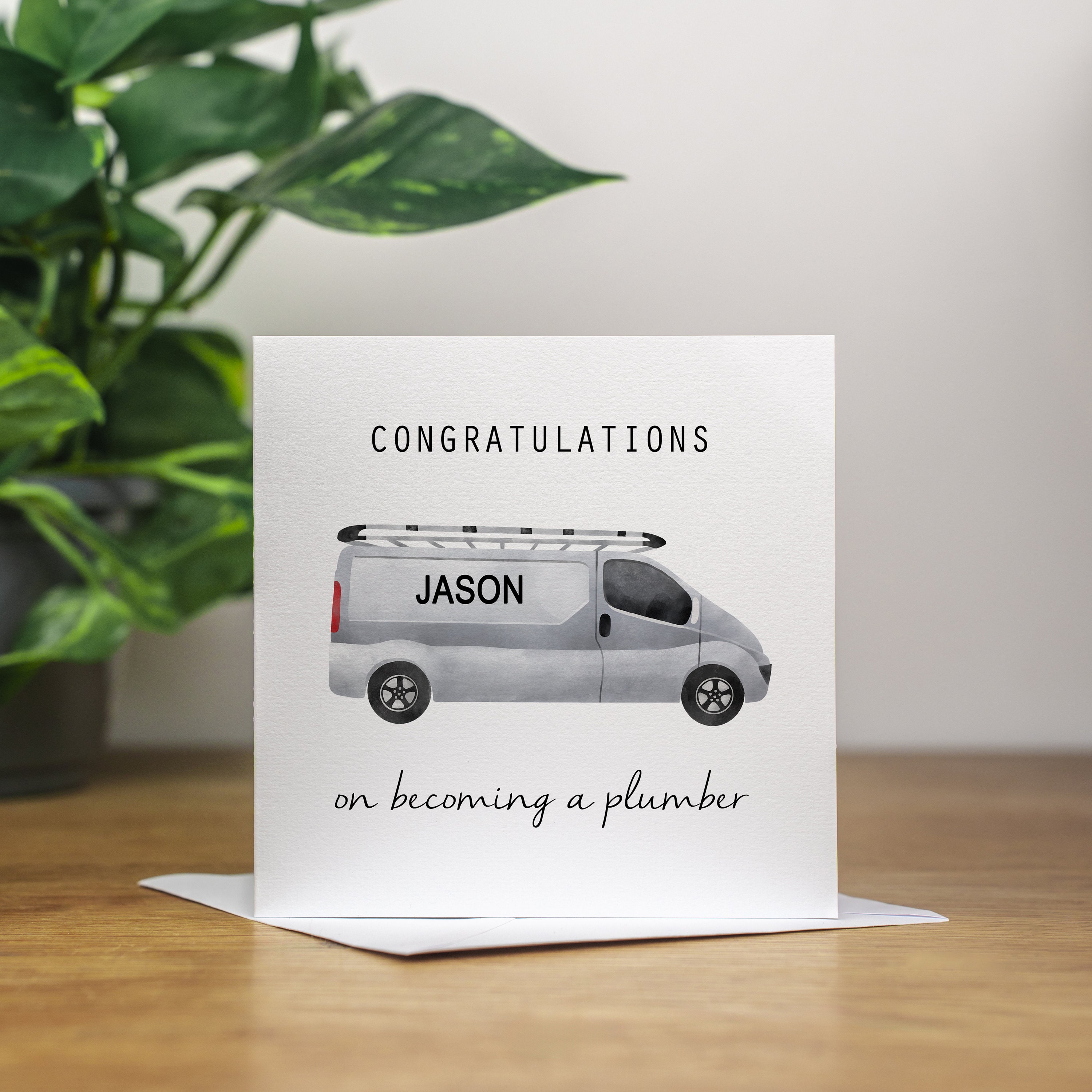 Personalised New Plumber Card Son Newly Qualified Plumber Card Grandson ...