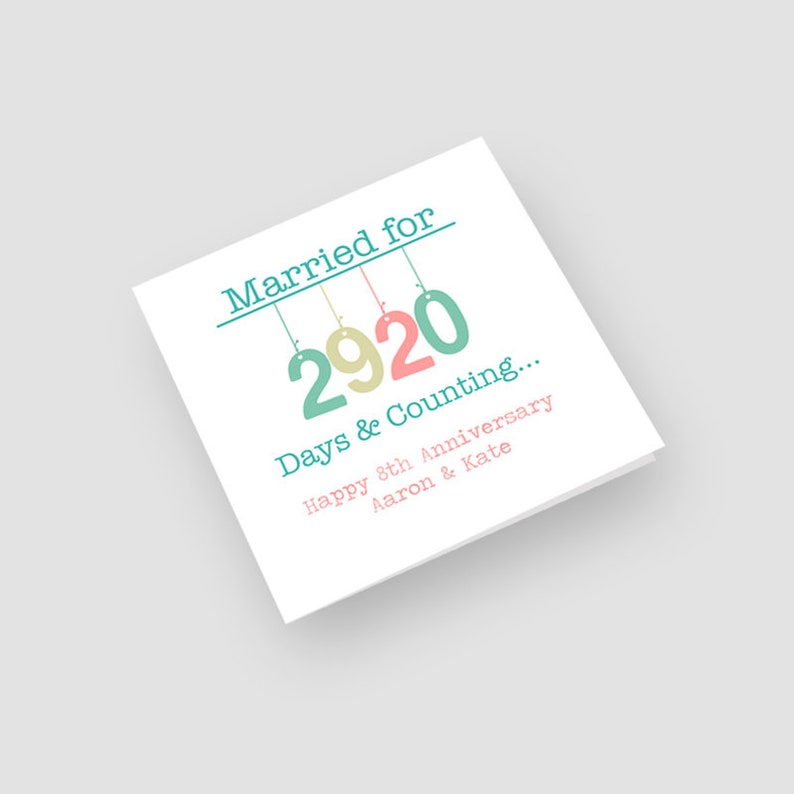 Personalised 8th Anniversary Card Bronze/pottery Anniversary Etsy UK