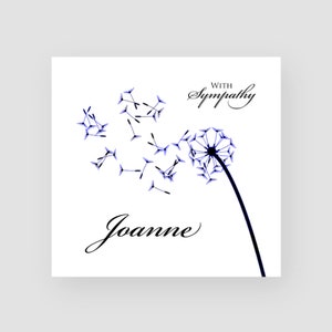 Personalizzata con simpatia Card - fiore del dente di leone - per lui - per lei - - Sorry To Hear - cordoglio lutto - pensando a te