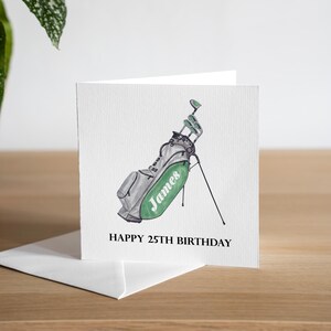 Carte d'anniversaire personnalisée pour golfeur 25 ans - Carte d'anniversaire pour golfeur - Carte de 25 ans pour fils - Carte de 25 ans pour petit-fils - Cadeau d'anniversaire de golf