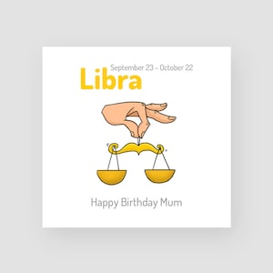 Gepersonaliseerd weegschaal verjaardagskaart - grappige verjaardagskaart - voor hem - voor haar - Zodiac - Horoscoop - sterrenbeeld - Astrology - Air ondertekenen