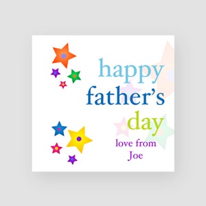 Tarjeta personalizada feliz día del padre - estrellas de colores - regalos del día del padre - papá - papá - suegro - padrino - padrastro