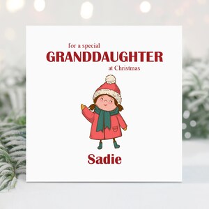 Cartão de Natal personalizado para neta - Cartão de Natal para ela - Cartão de Natal especial para neta - Cartão de Natal para menina