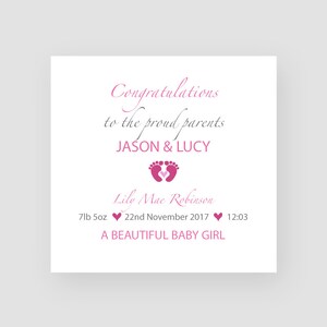 Carte personnalisée pour bébé nouveau-né - Parents fiers - Petite fille - Cartes pour eux - Pour couple - Carte de félicitations - Carte bien faite