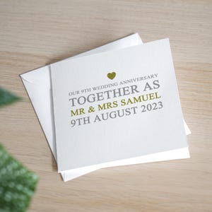 Biglietto personalizzato per il 9° anniversario - Biglietto per l'anniversario di Willow - Sul nostro biglietto per il 9° anniversario di matrimonio - Regalo per il 9° anniversario - 9 anni di matrimonio