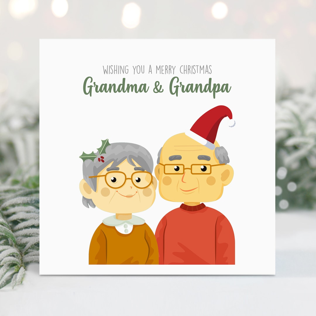 Personalised Grandparents Christmas Card Personalised Xmas Card Family Christmas Card Grandma