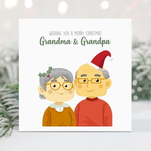 Cartão de Natal personalizado dos avós - Cartão de Natal personalizado - Cartão de Natal da família - Vovó - Vovó - Nan - Vovô - Vovô