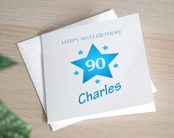 Tarjeta de cumpleaños personalizada para papá (90 cumpleaños) Tarjeta de cumpleaños hecha a mano para él Tarjeta de cumpleaños para esposo (90 cumpleaños) Tarjeta de cumpleaños genérica Regalos de cumpleaños (90 cumpleaños)