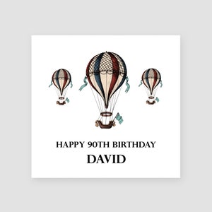 Biglietto personalizzato per il 90° compleanno - Biglietto per il novantesimo compleanno - 90 anni - Palloncini - Biglietti di compleanno per lui - Per uomini - QUALSIASI NOME/ETÀ