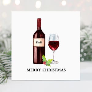 パーソナライズされたホットワインのクリスマスカード、夫へのクリスマスカード、お父さんへのクリスマスのクリスマスカード、おじいちゃんへの手作りワインのクリスマスプレゼント