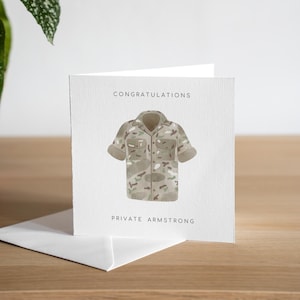Carte personnalisée de remise des diplômes de l'armée Félicitations militaires Carte de promotion de l'armée Carte de parade de distribution Cadeau de promotion de peloton Réserviste