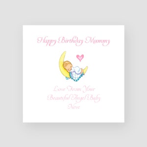Tarjeta de cumpleaños personalizada - hermoso bebé ángel - para ella - mamá - mamá - madre - madre en la ley - madrastra - madrina - madrina