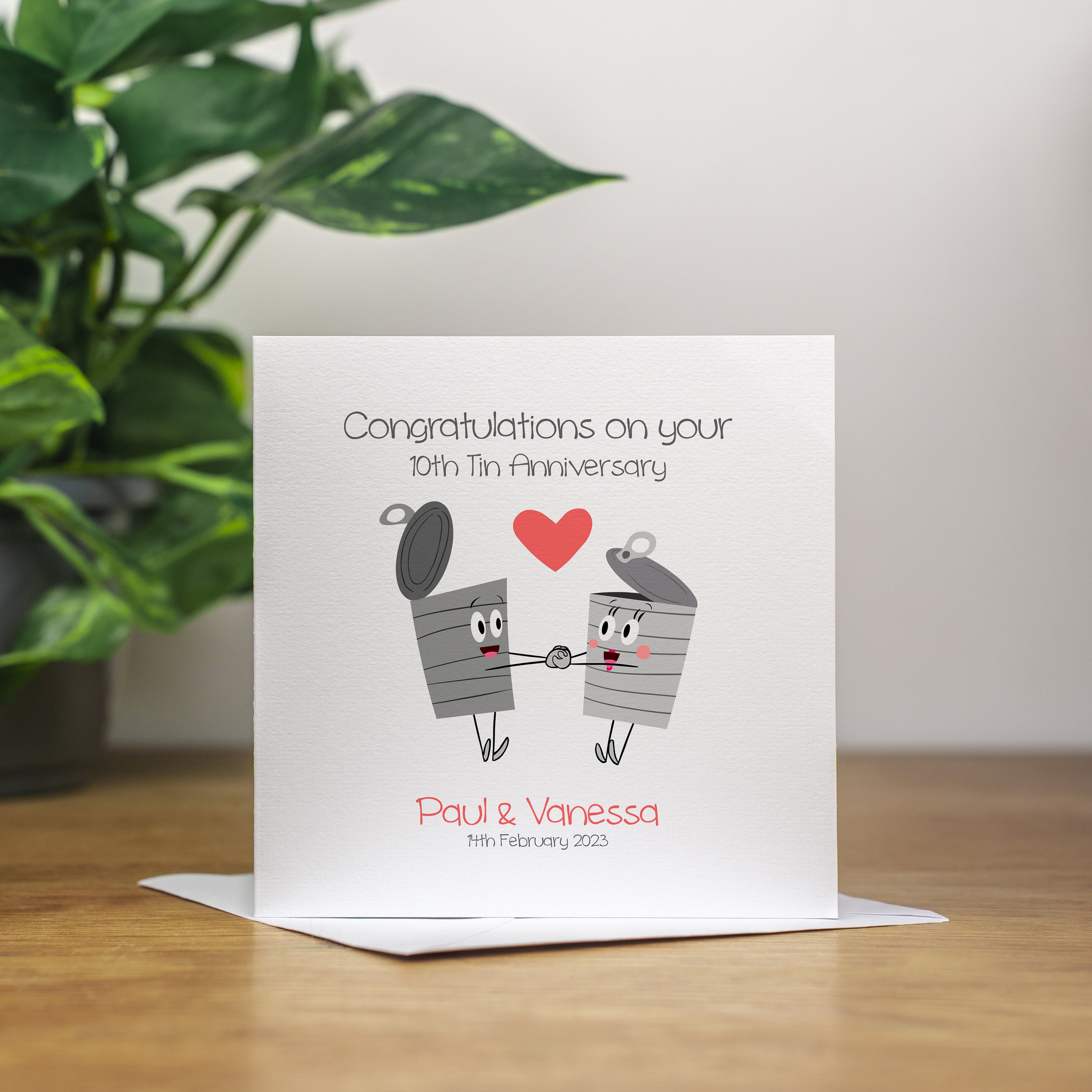 Personalised 10th Anniversary Card Husband Tin Anniversary Card Wife ...