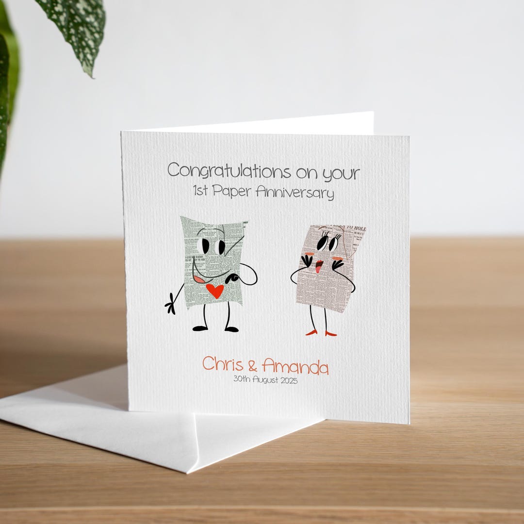 Personalised 1st Anniversary Card Husband Paper Anniversary Card Wife ...