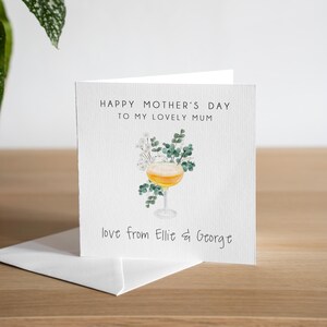 Biglietto personalizzato per la festa della mamma con Martini, regalo fatto a mano per la festa della mamma, biglietto per la festa della mamma con la matrigna, cocktail per la festa della mamma