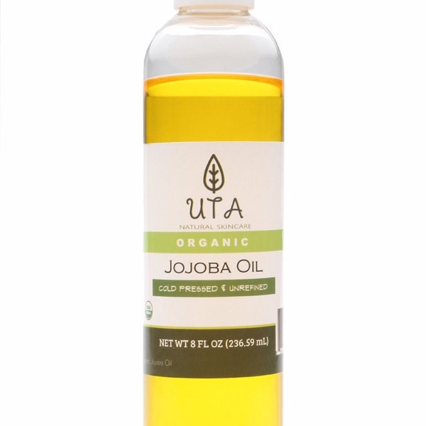 8 oz  USDA Certified Organic Unrefined Golden Jojoba Oil by Uta Natural Skincare