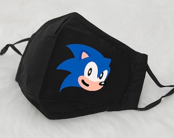 Sonic The Hedgehog-gezichtsmasker, Sonic The Hedgehog, verstelbaar gezichtsmasker, gezichtsmasker voor volwassenen, gezichtsmasker voor kinderen