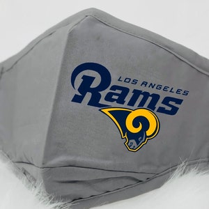 Los Angeles Rams Face Mask, Football Face Mask, Gray Face Mask, Cotton Face Mask, Adjustable Face Mask, Adult Face Mask, Kids Face Mask