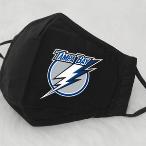 Tampa Bay Lighting Face Mask, Black Face Mask,  Adjustable Face Mask, Adult Face Mask, Kids Face Mask