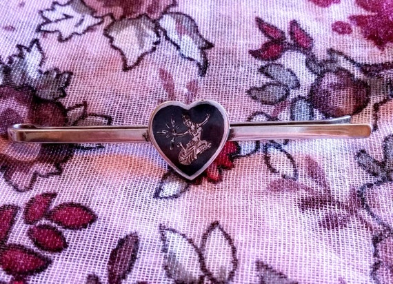 Vintage Sterling Silver Nielloware Hair Pin Bobby Barrette Bun Etsy