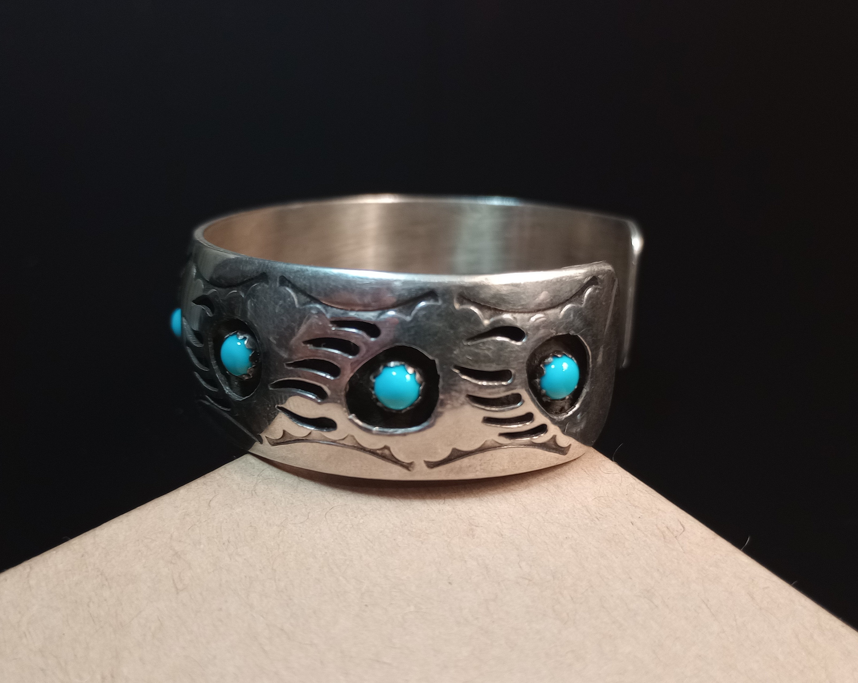 【売り切り御免！】 6.5 Inch Turquoise & Silver Sterling Spencer Pearlene Navajo アクセサリー