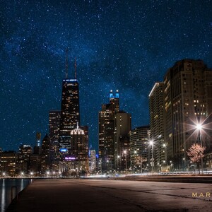 Chicago Skyline, Chicago Night Lights, Chicago Cityscape, Chicago Wall Decor, Chicago Art, Chicago Wall Art, Fine Art Photography, Chicago
