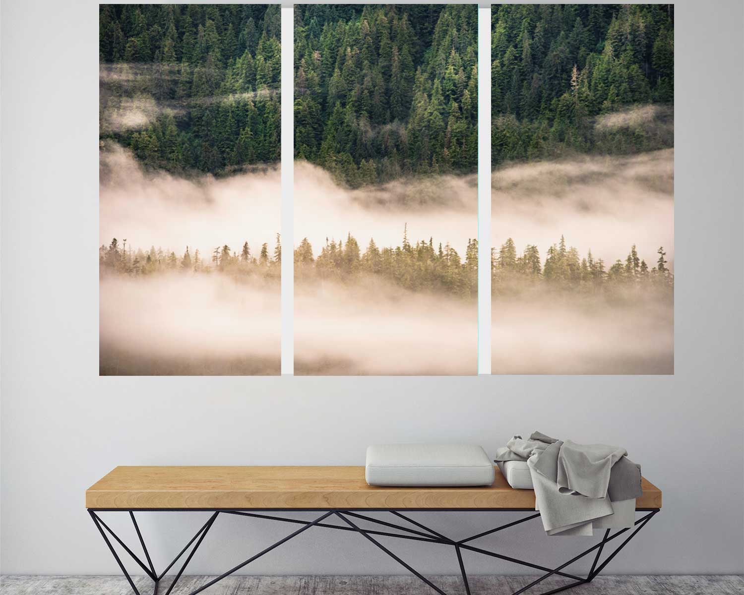 Forest Art Set of 3 Forest Canvas Set Set of 3 Canvas Sepia | Etsy
