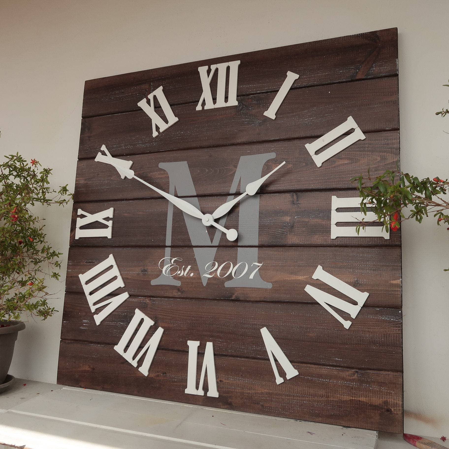 28/30/33 Personalized square wall Clock Etsy