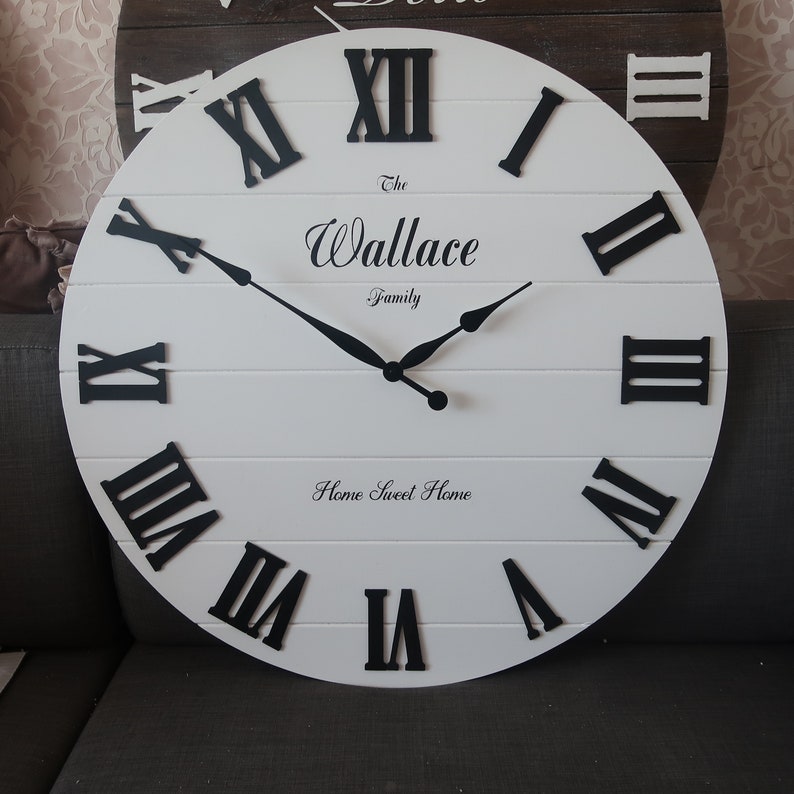 33 Personalized wall Clock Large wall clock Oversized Etsy