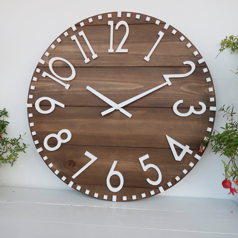 16 20 24 Rustic wall clock Rustic kitchen Etsy