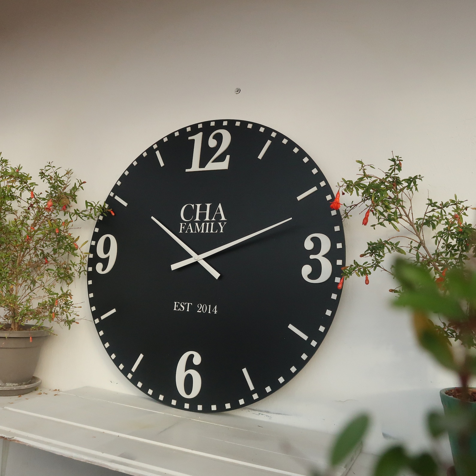 26 Inch navy blue Wall Clock Wall Decor large wall clock Etsy