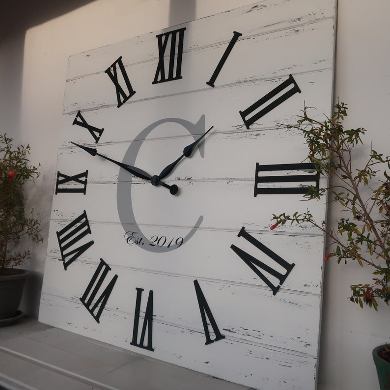 28/30/33 Personalized square wall Clock Etsy