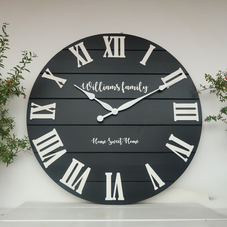 28/30 Personalized wall Clock Large wall clock Etsy