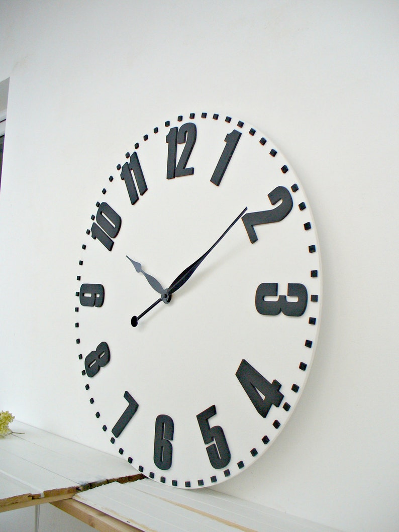 28 / 70 cm Large wall clocks Big Wall Clocks White Etsy